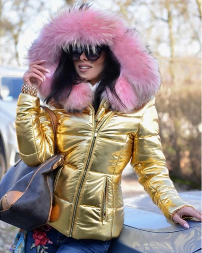 Damen Steppjacke mit luxuriösem Fellkragen und praktischen Taschen Krohn-e