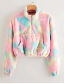 Damen Flauschige Kurzjacke mit hohen Kragen und praktischen Taschen Krohn-e