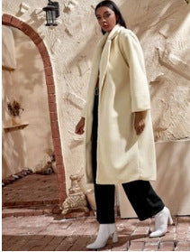 Damen Eleganter und bequemer Wollmantel mit weitem Schnitt Krohn-e