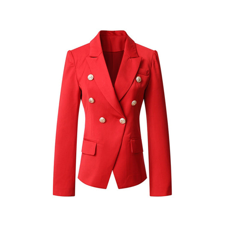 Damen Elegante Doppelreihige Blazerjacke mit goldenen Knöpfen Krohn-e