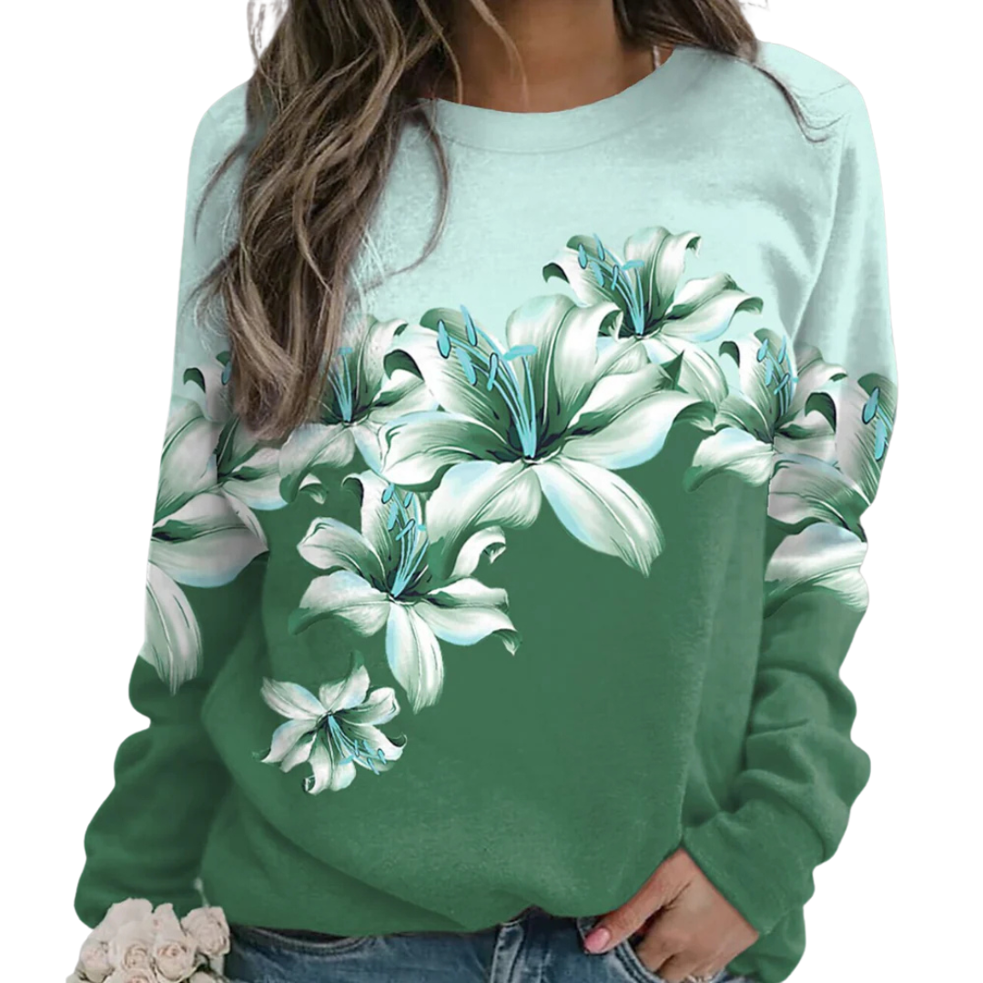Damen-Sweatshirt mit Blumenmuster von Fudus