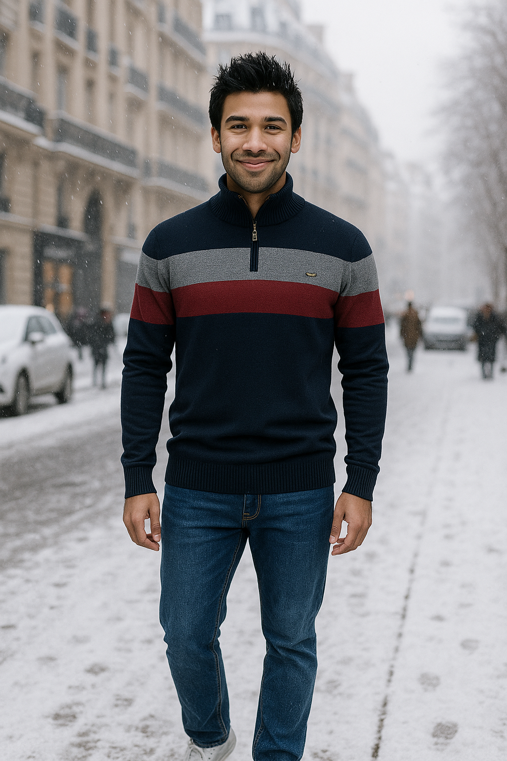Krohn-e | Wärmer Strickpullover mit Reißverschluss für Den Winter