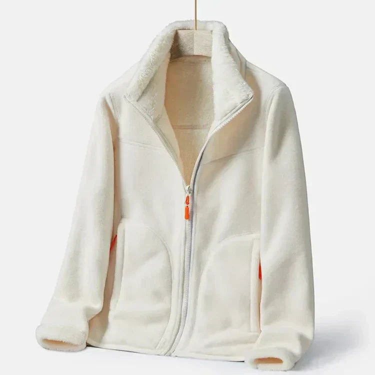 Krohn-e | Warme Fleecejacke mit Doppelter Knopfleiste für Damen