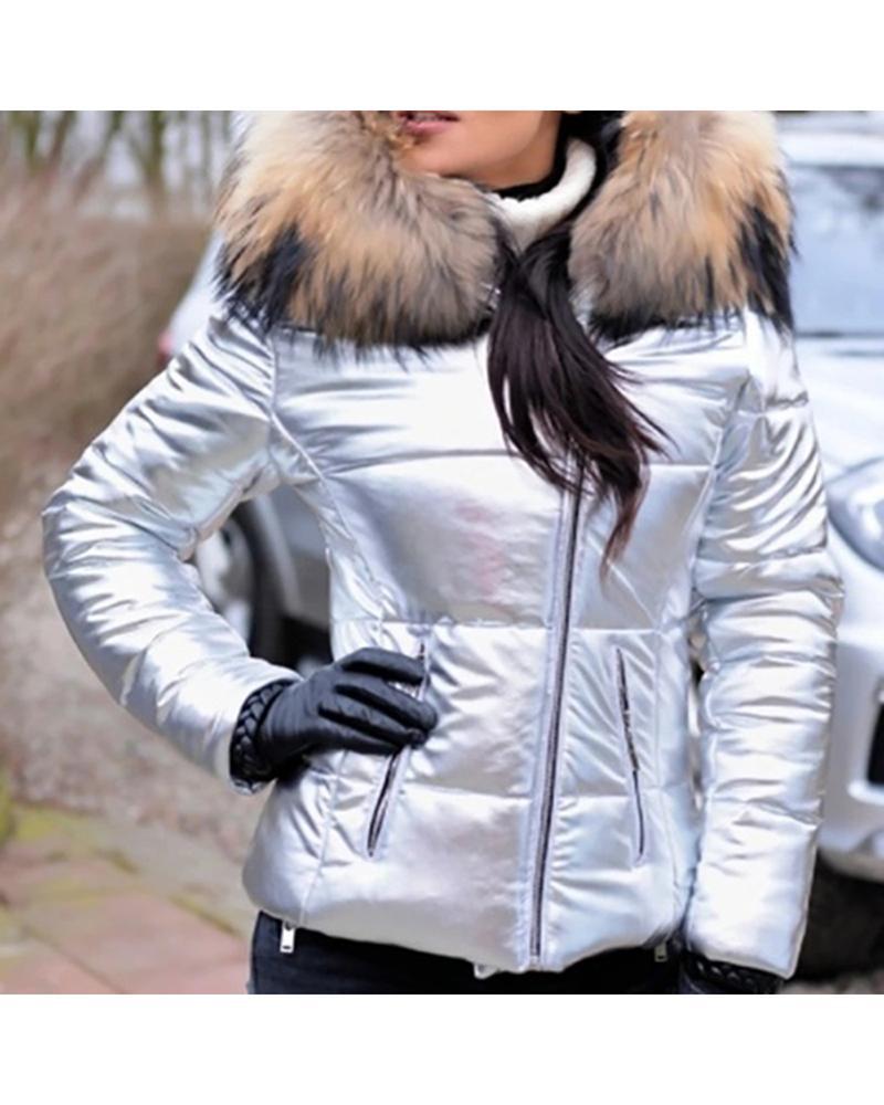 Damen Steppjacke mit luxuriösem Fellkragen und praktischen Taschen Krohn-e