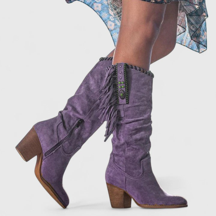 KROHN-E Damen Komfort-Stiefel Knöchelhoch Stützende Sohle
