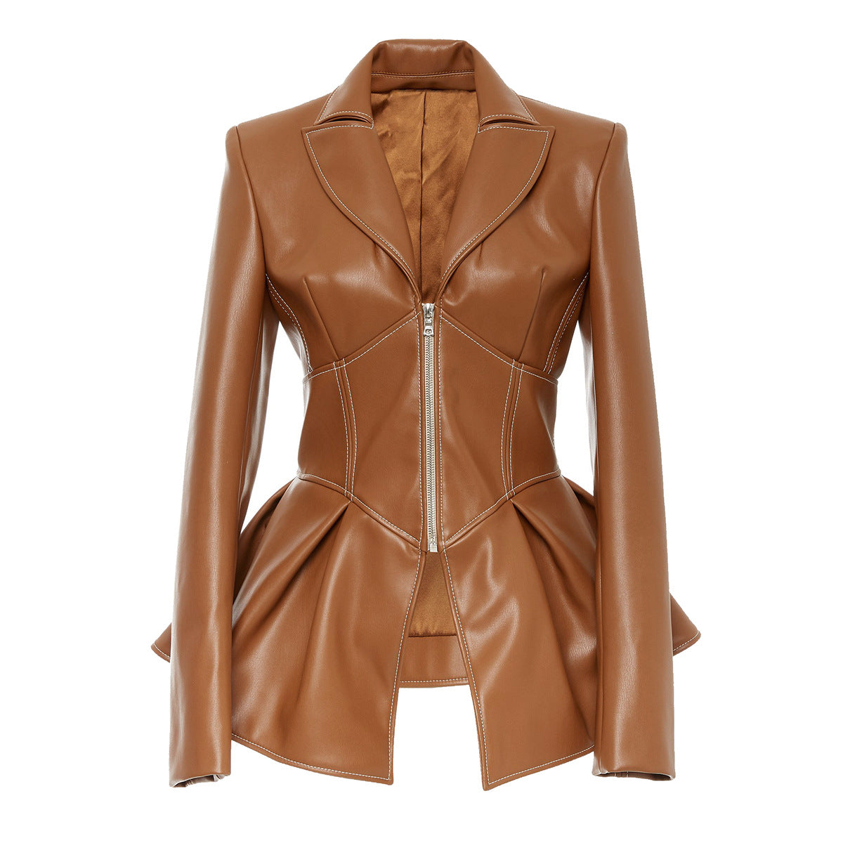 Damen stylische taillierte Echtlederjacke Krohn-e