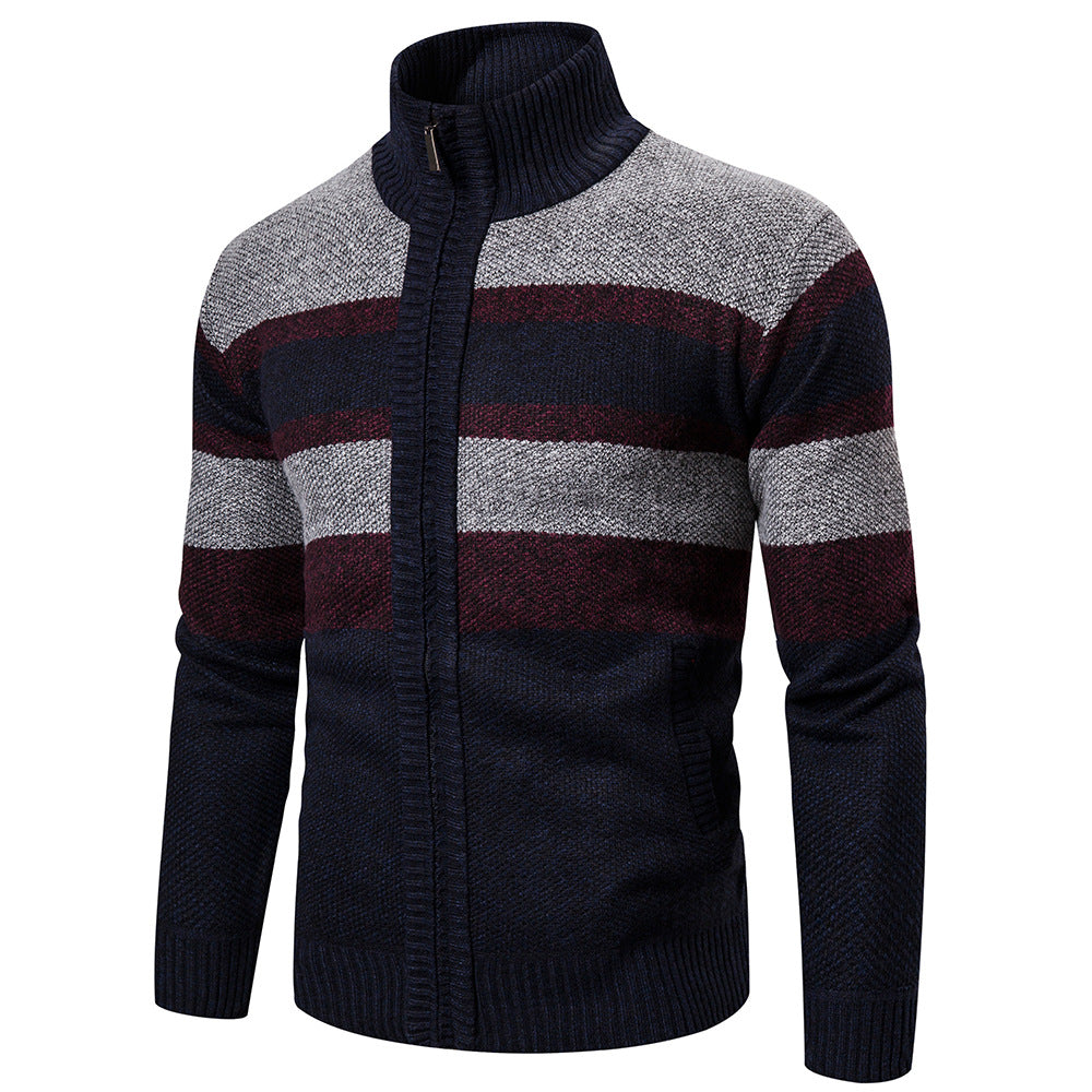 Herren Strickjacke mit modernem Stehkragen Krohn-e