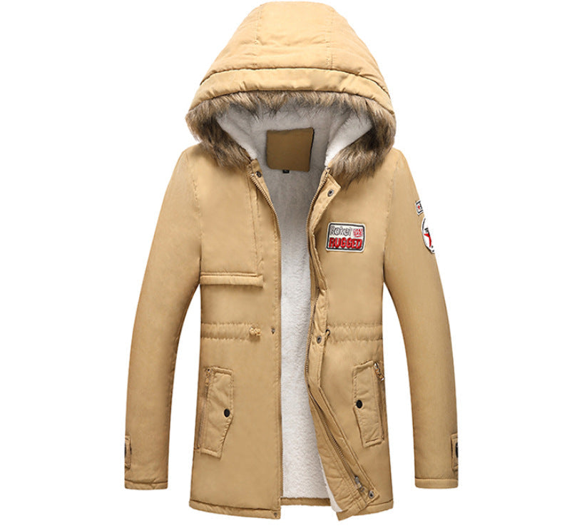 Herren modische Winterjacke mit Kunstfellkragen und praktischen Taschen Krohn-e