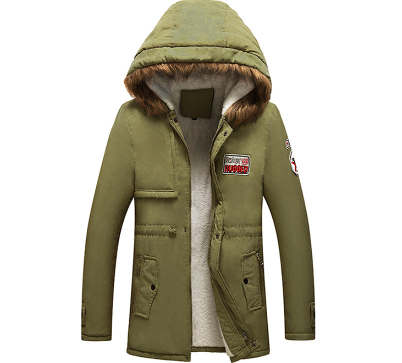 Herren modische Winterjacke mit Kunstfellkragen und praktischen Taschen Krohn-e