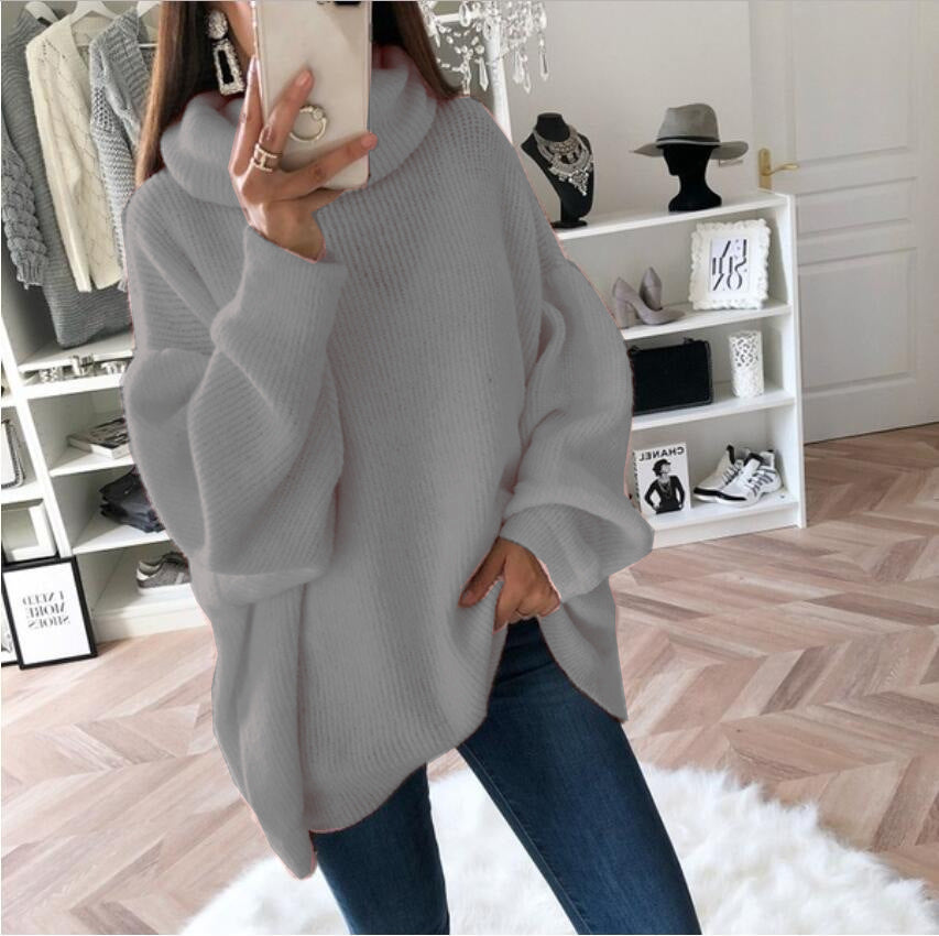 Damen Großer Strickpullover mit hohem Kragen und lässigem Schnitt Krohn-e