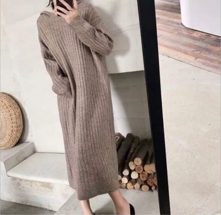 Damen Strickkleid mit geripptem Design und lässigem Schnitt Krohn-e