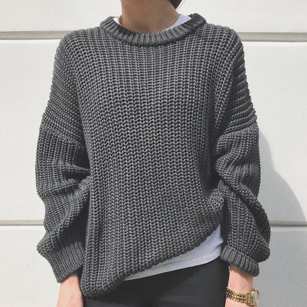 Damen Grobstrickpullover mit lässiger Passform und oversize Ärmeln Krohn-e
