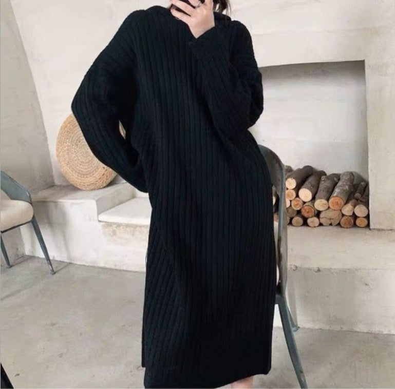 Damen Strickkleid mit geripptem Design und lässigem Schnitt Krohn-e