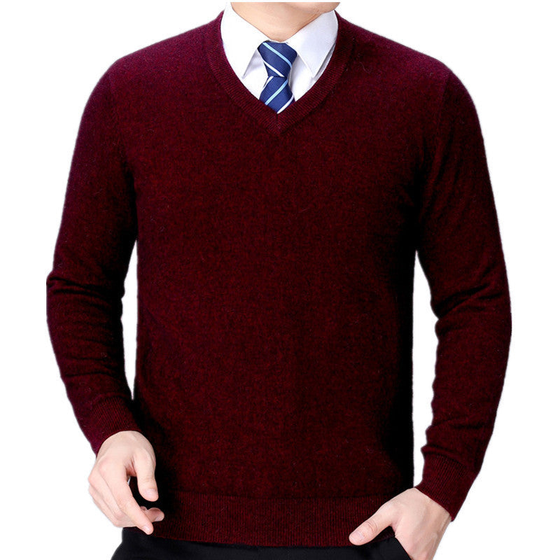 Herren V-Ausschnitt Strickpullover aus weichem Baumwollmix Krohn-e