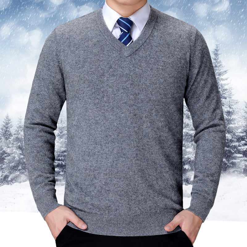 Herren V-Ausschnitt Strickpullover aus weichem Baumwollmix Krohn-e