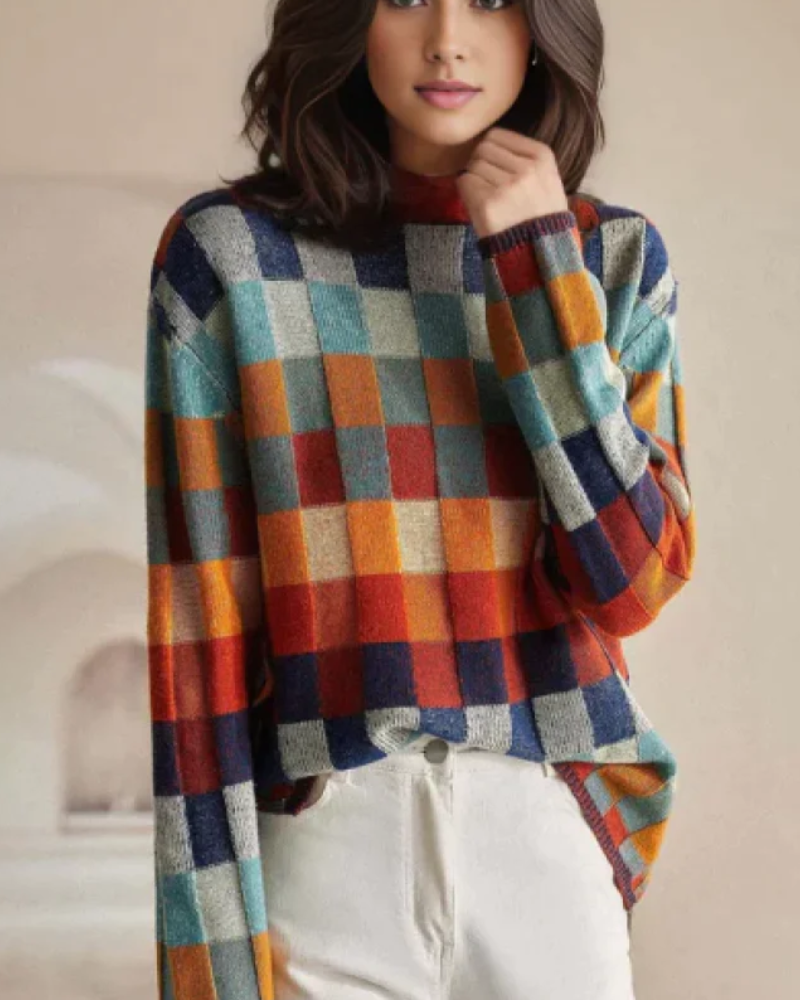 Krohn-e | Kaschmere Luxe Patchwork Rollkragenpullover