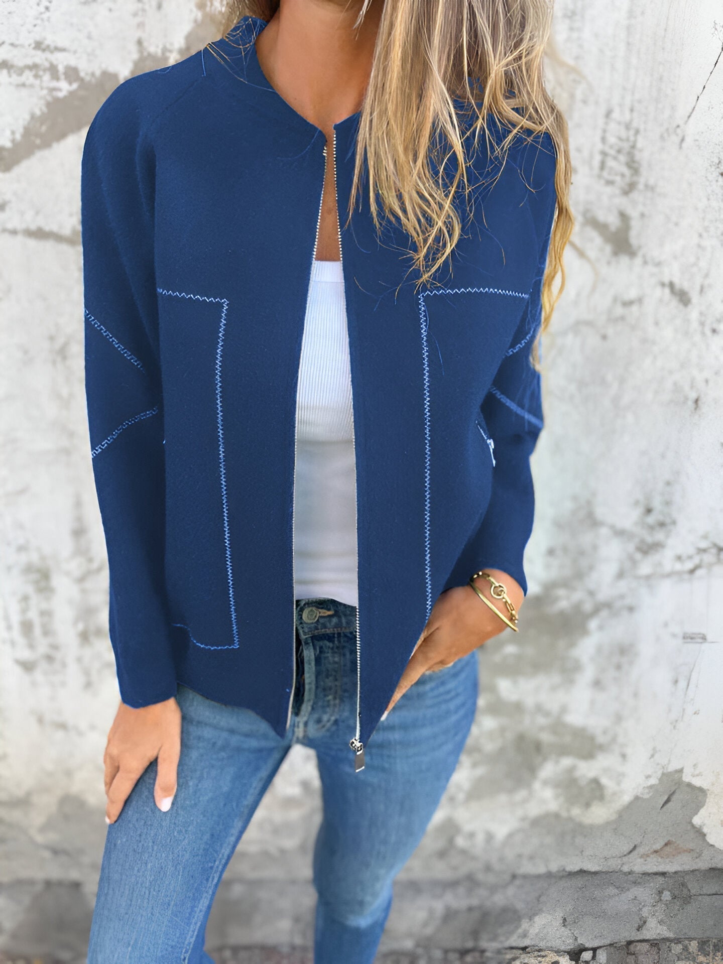 Krohn-e | Casual Langarm Reißverschlussjacke