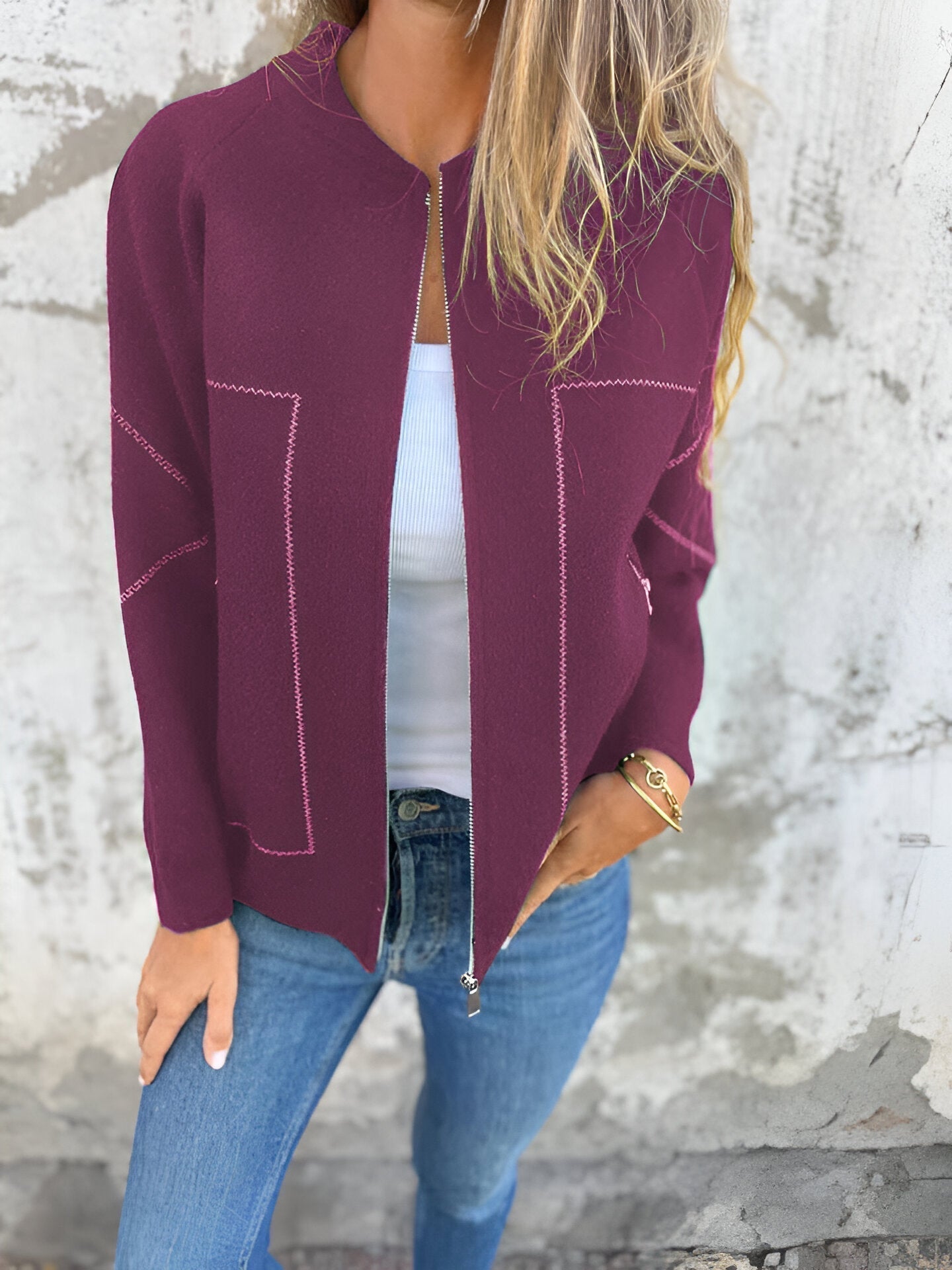 Krohn-e | Casual Langarm Reißverschlussjacke