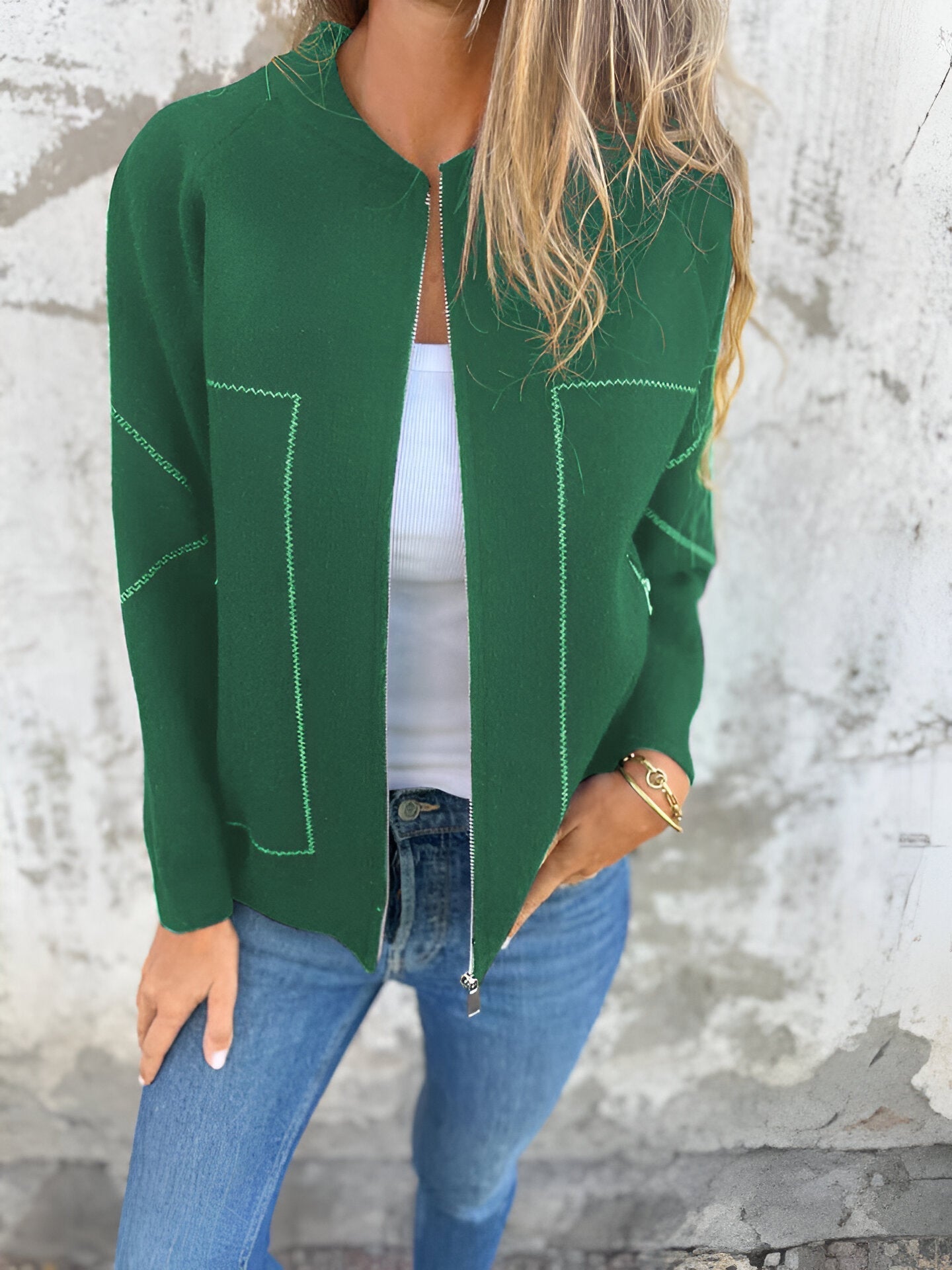 Krohn-e | Casual Langarm Reißverschlussjacke