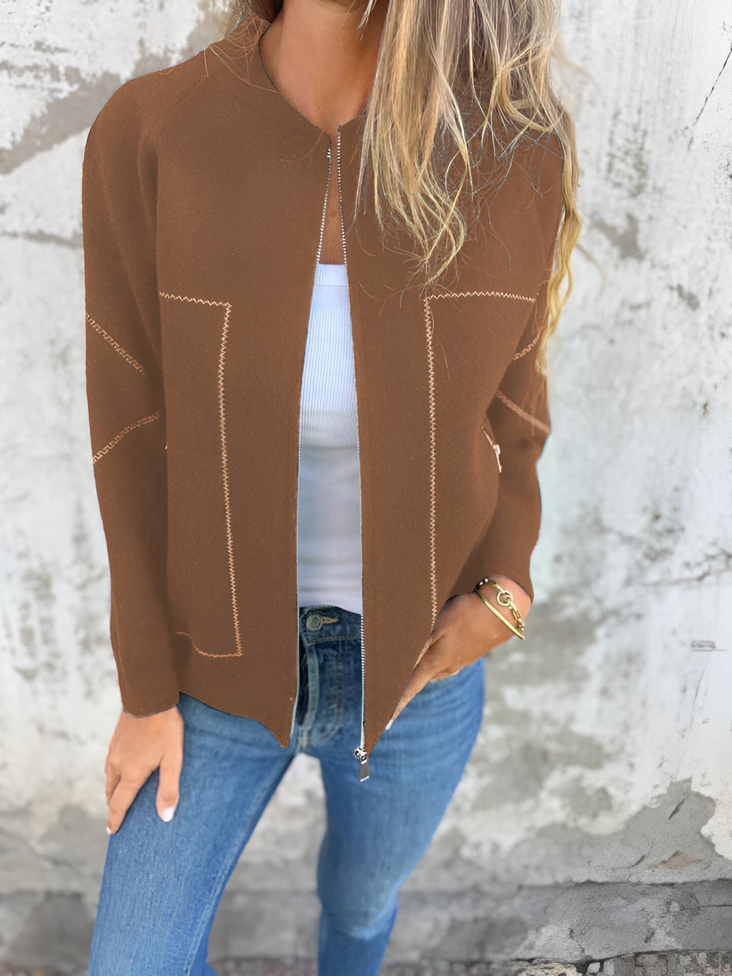 Krohn-e | Casual Langarm Reißverschlussjacke