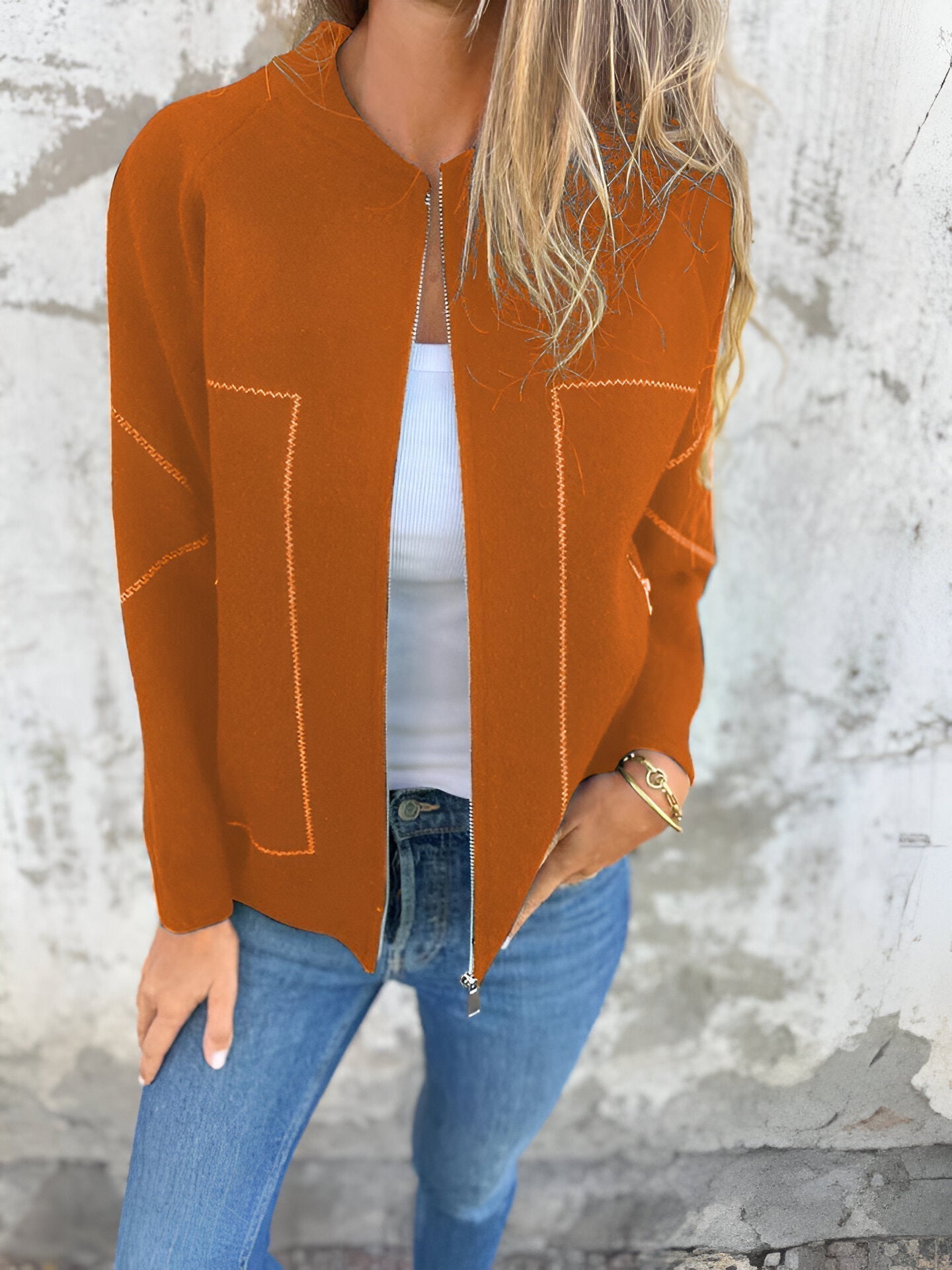 Krohn-e | Casual Langarm Reißverschlussjacke