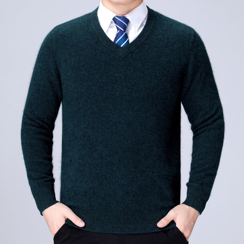 Herren V-Ausschnitt Strickpullover aus weichem Baumwollmix Krohn-e