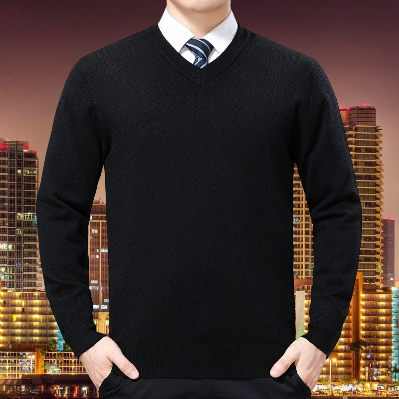 Herren V-Ausschnitt Strickpullover aus weichem Baumwollmix Krohn-e