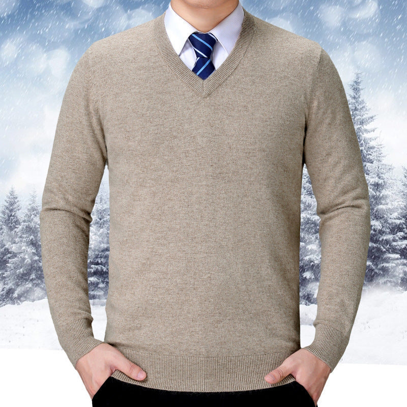 Herren V-Ausschnitt Strickpullover aus weichem Baumwollmix Krohn-e