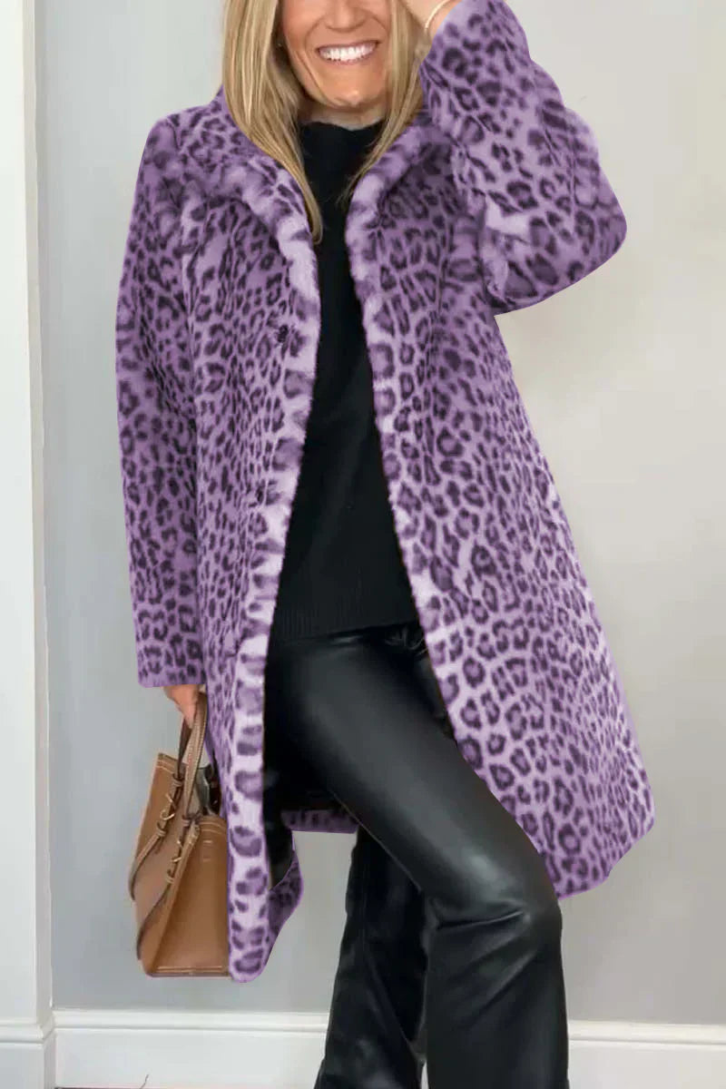 Krohn-e | Damen - Wintermantel mit Animal - Print