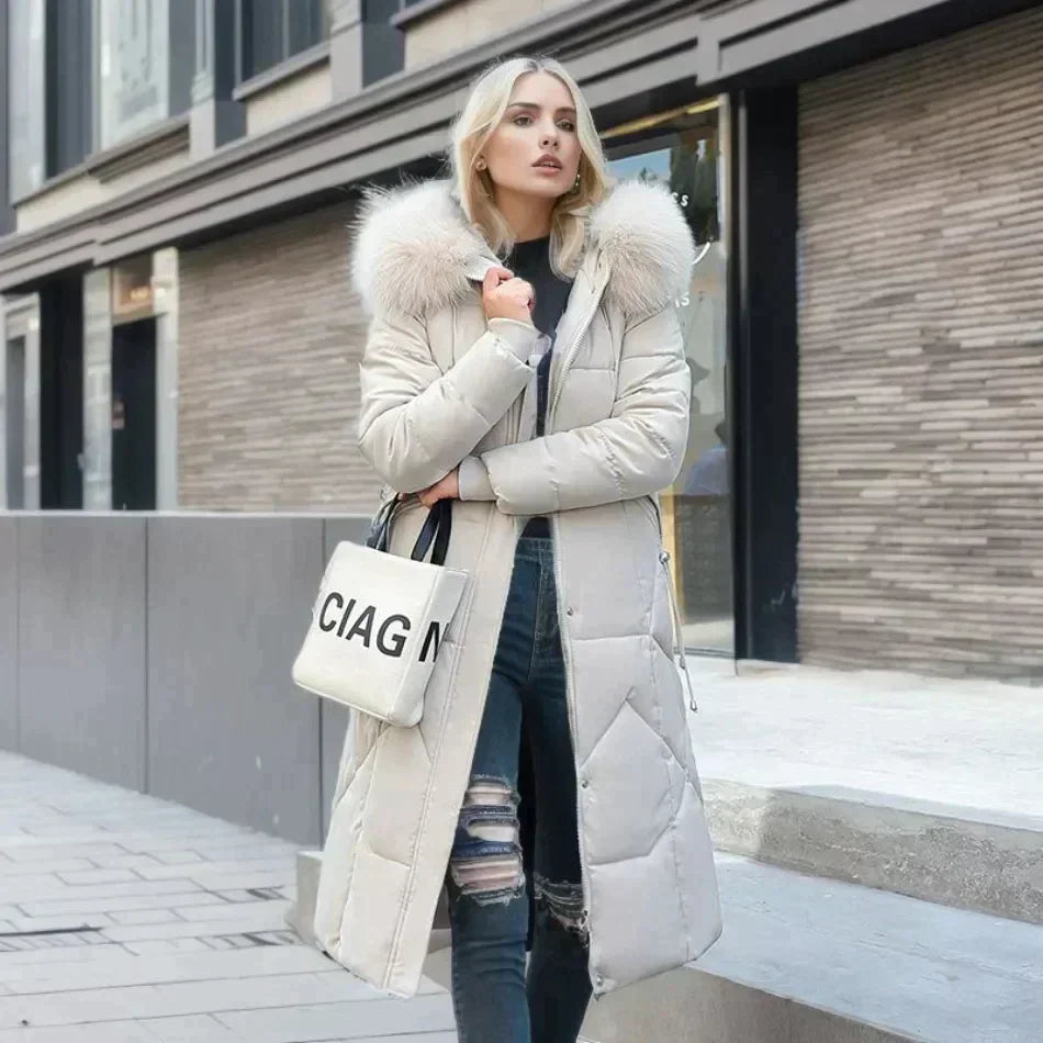 Krohn-e | Fell Trenchcoat Weiß Schick und Warm