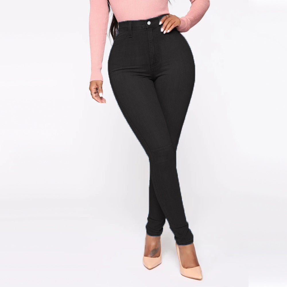 Damen Hoch geschnittene Skinny Jeans mit formenden Nähten Krohn-e