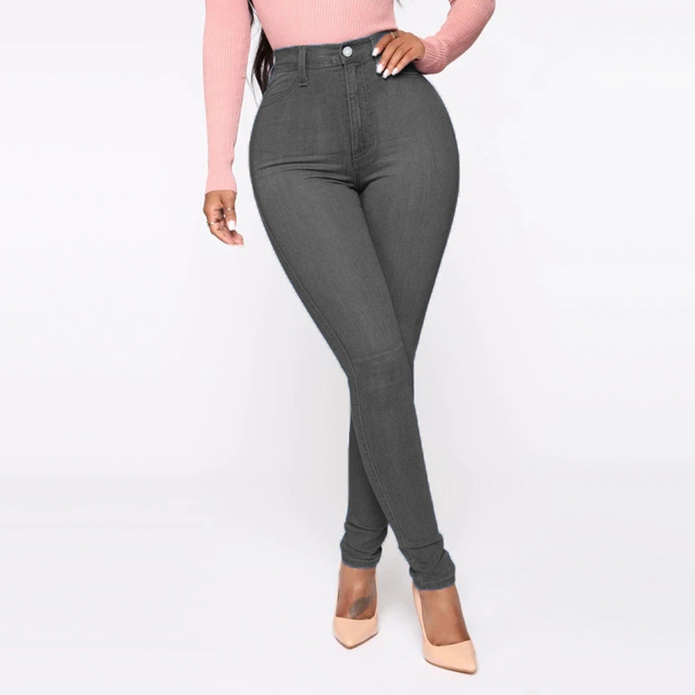 Damen Hoch geschnittene Skinny Jeans mit formenden Nähten Krohn-e