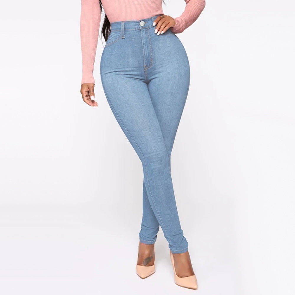 Damen Hoch geschnittene Skinny Jeans mit formenden Nähten Krohn-e