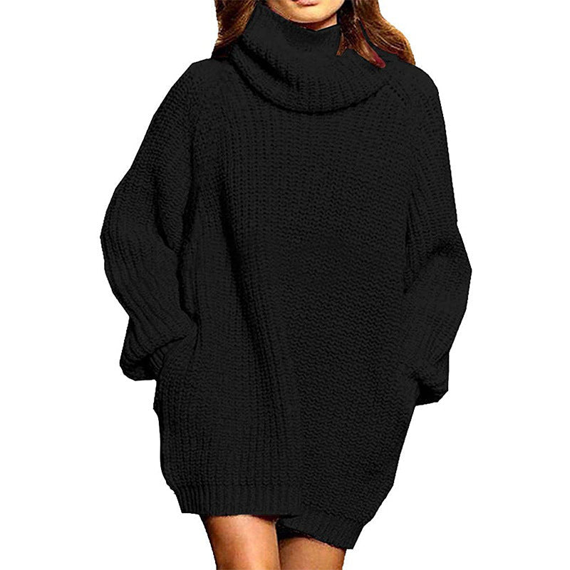 Damen Oversized Strickpullover mit hohem Kragen und lässigen Ärmeln Krohn-e