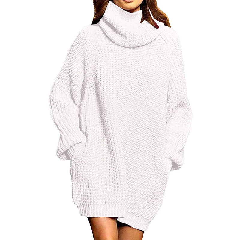 Damen Oversized Strickpullover mit hohem Kragen und lässigen Ärmeln Krohn-e