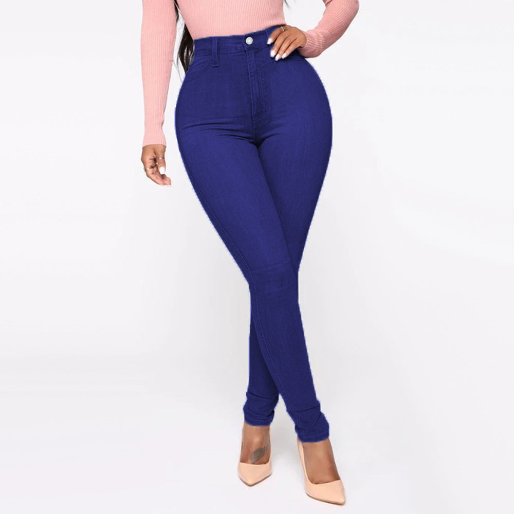 Damen Hoch geschnittene Skinny Jeans mit formenden Nähten Krohn-e