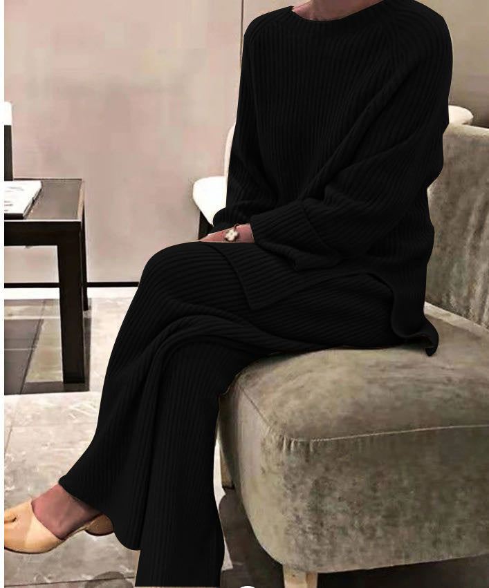 Damen gemütlicher Strickanzug im modernen Rippdesign Krohn-e