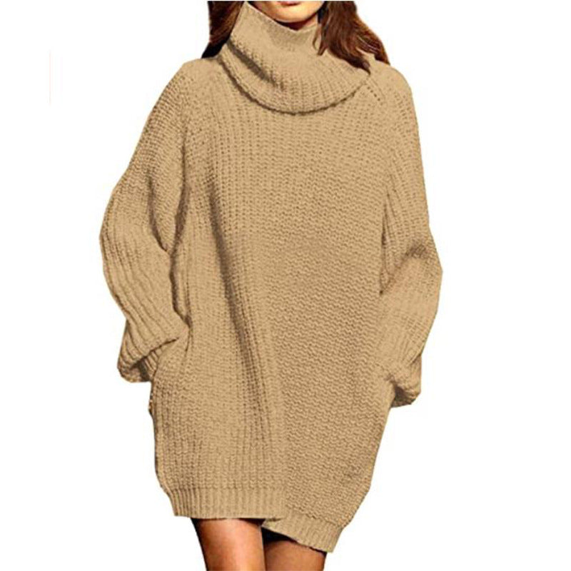 Damen Oversized Strickpullover mit hohem Kragen und lässigen Ärmeln Krohn-e