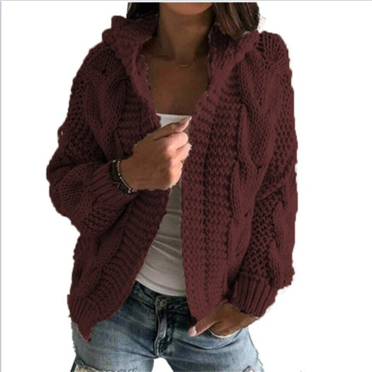 Damen Strickjacke mit Kapuze und trendigem Zopfmuster Krohn-e