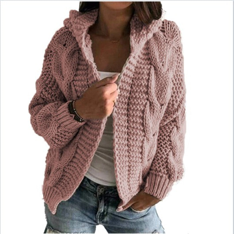 Damen Strickjacke mit Kapuze und trendigem Zopfmuster Krohn-e