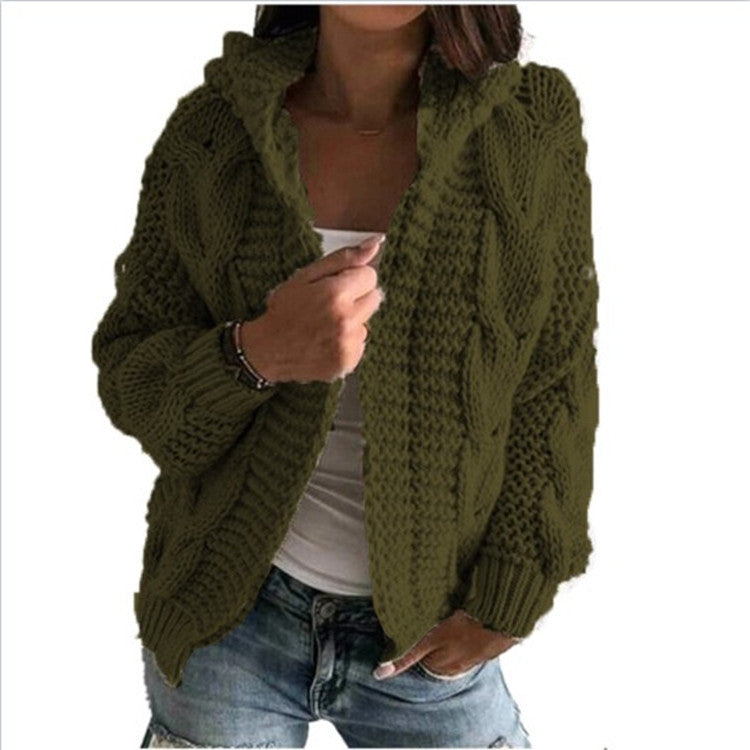 Damen Strickjacke mit Kapuze und trendigem Zopfmuster Krohn-e