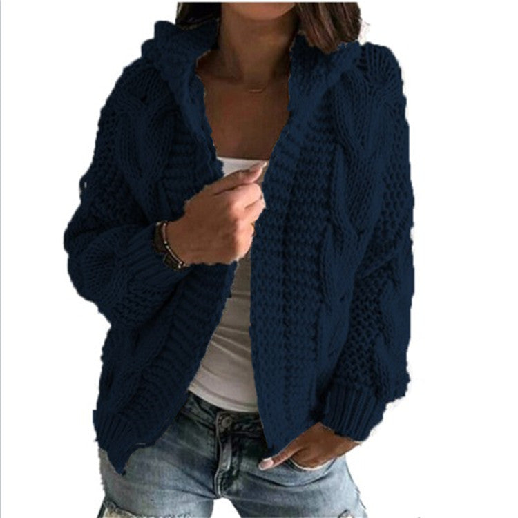 Damen Strickjacke mit Kapuze und trendigem Zopfmuster Krohn-e