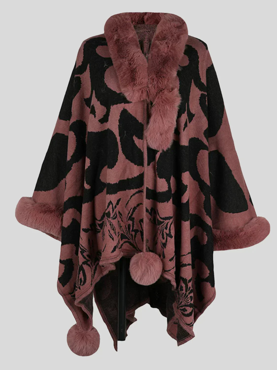 Krohn-e | Stilvolles Poncho für Den Winter mit Druck