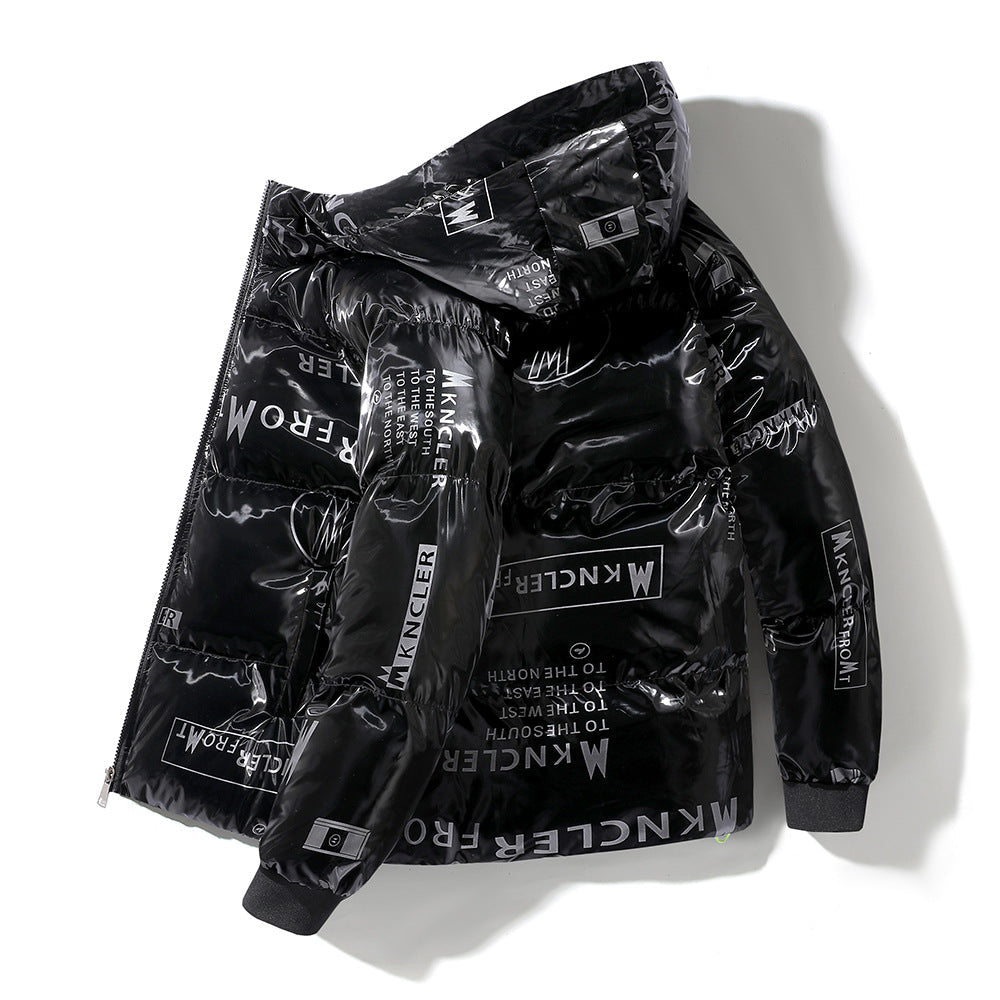 Krohn-e | Gesteppt Herrenjacke mit Kapuze und Vinyleffekt