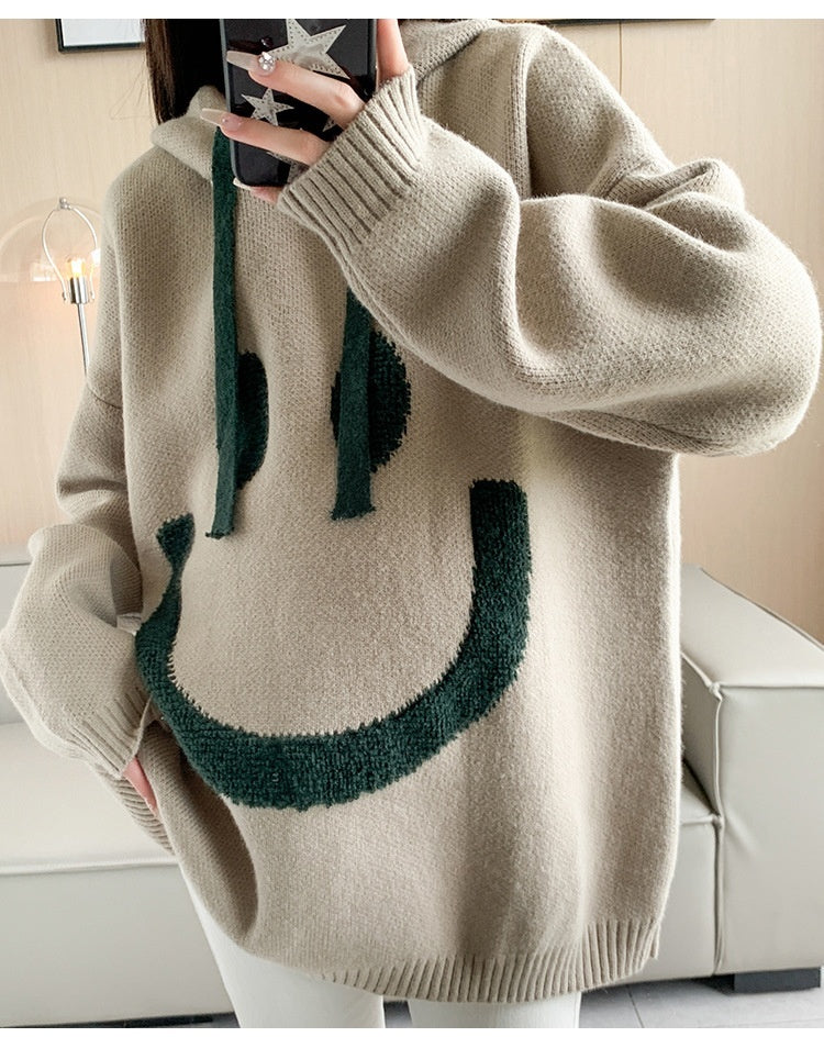 Fudus Kapuzenpullover mit lächelndem Design und Kordelzug
