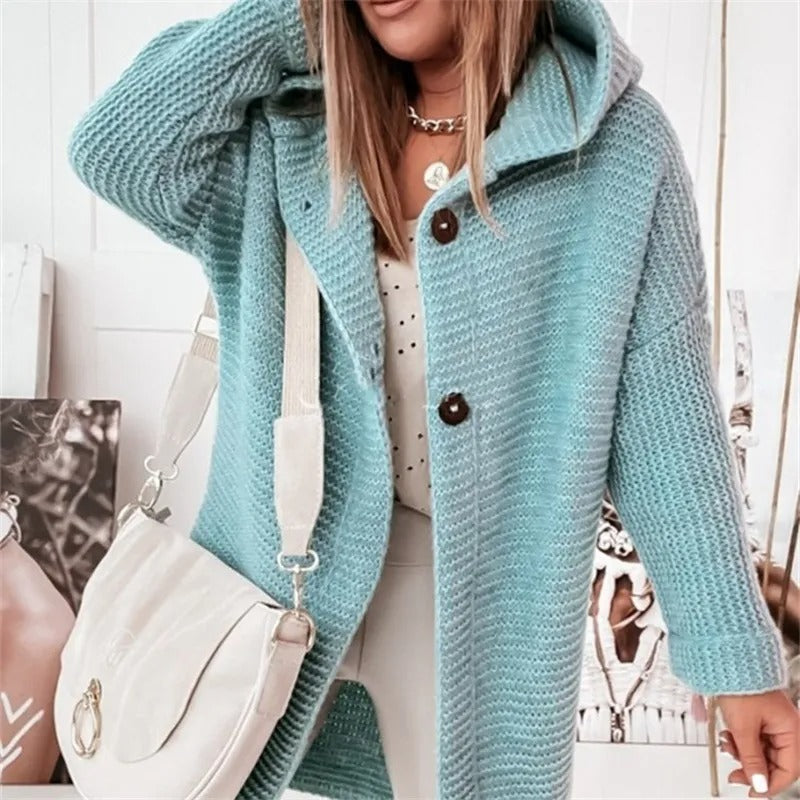 Krohn-e | Damen Kapuzen-Cardigan aus Kaschmir