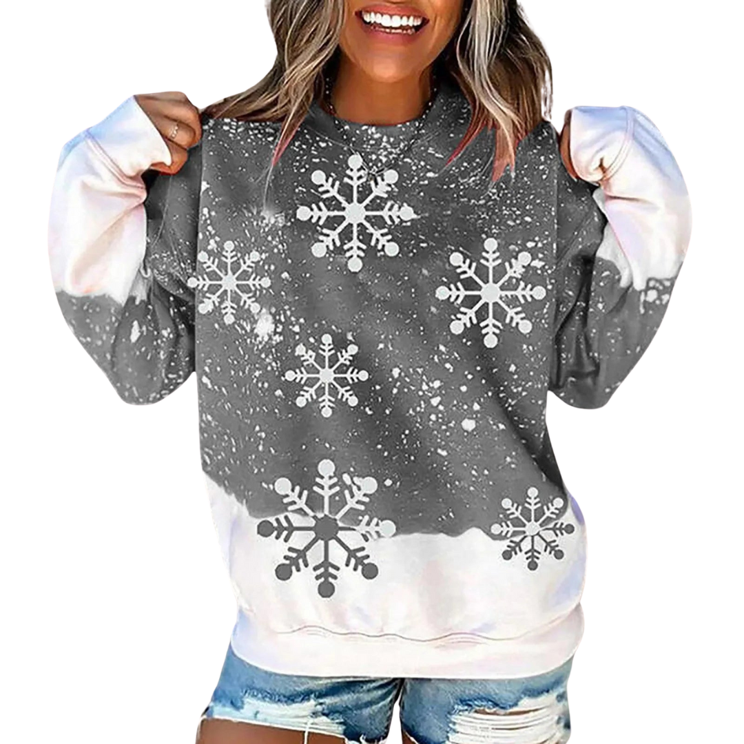 Damen-Sweatshirt mit Schneeflocken von Fudus