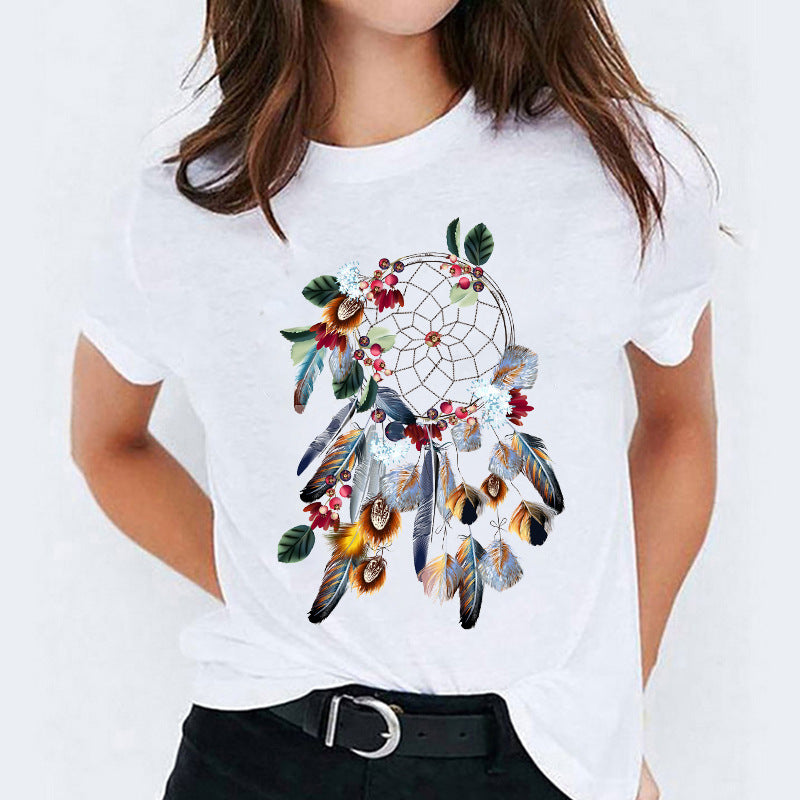 Süßes Cartoon-Shirt mit kurzen Ärmeln von Fudus