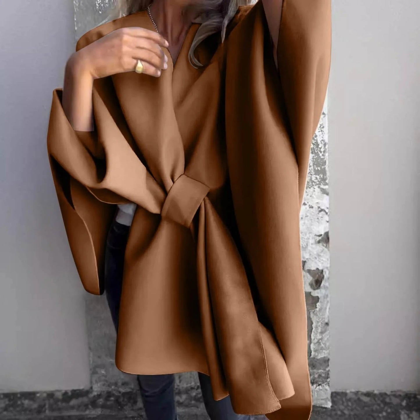 Krohn-e | Strick-Longcardigan mit Fledermausärmeln