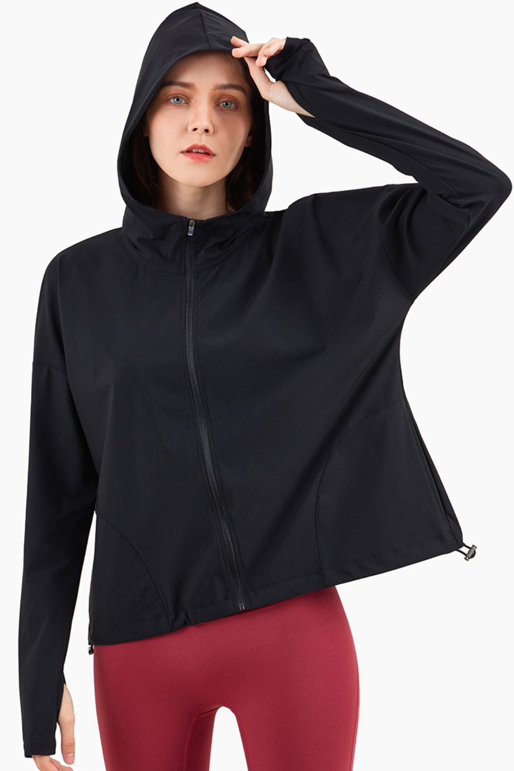 Krohn-e | Daumenloch-Ärmel Kapuzen Sportjacke
